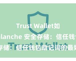 Trust Wallet如何使用Avalanche 安全存储：信任钱包助记词的最好花式